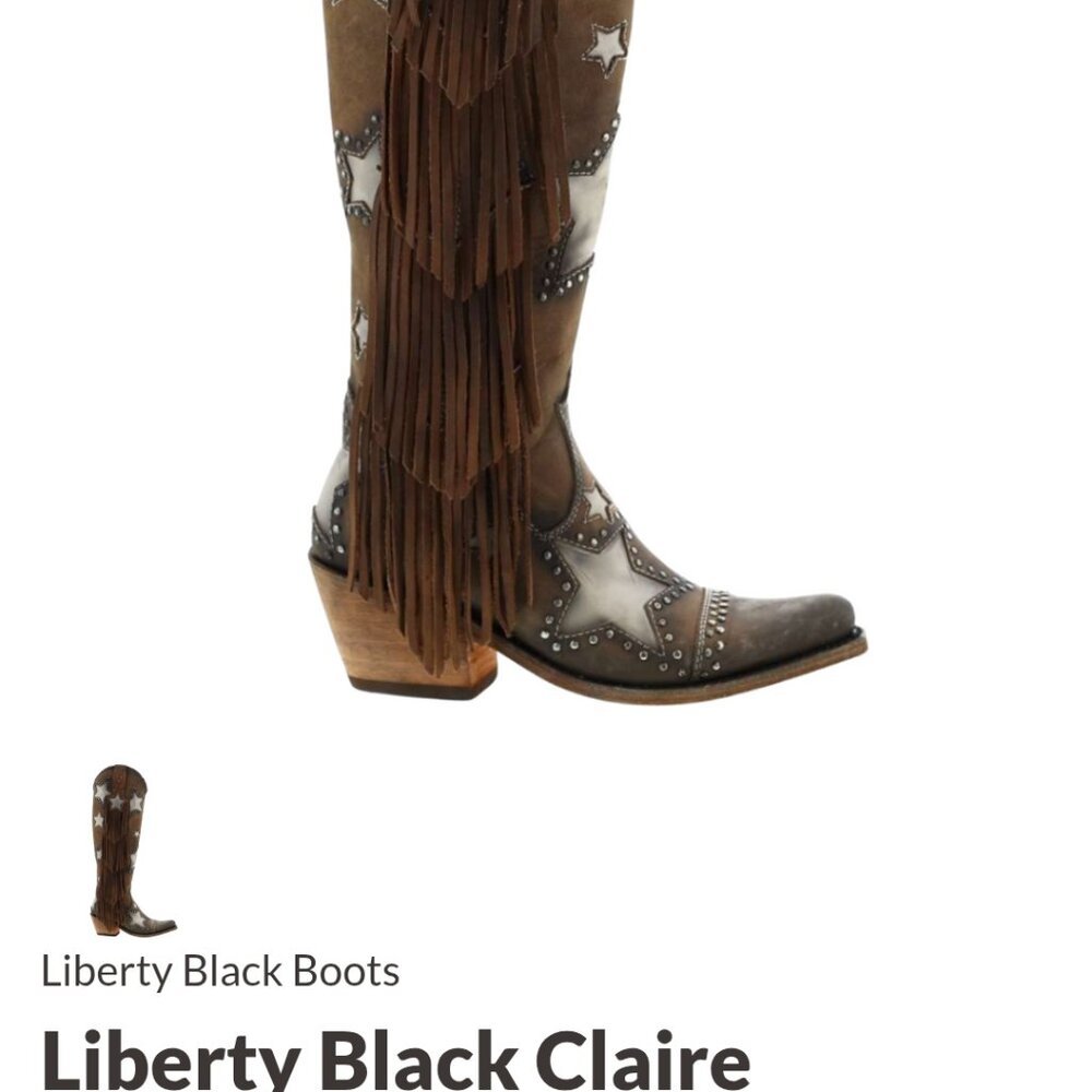 Brown Star Fringe Boots - Picture 6 of 12